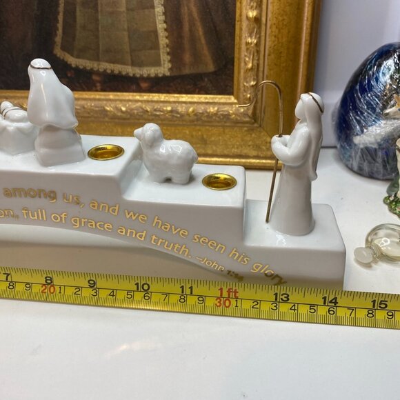 2004 Abbey Press Full Nativity Scene Candle Holder Bridge John 1:14 - Picture 8 of 11
